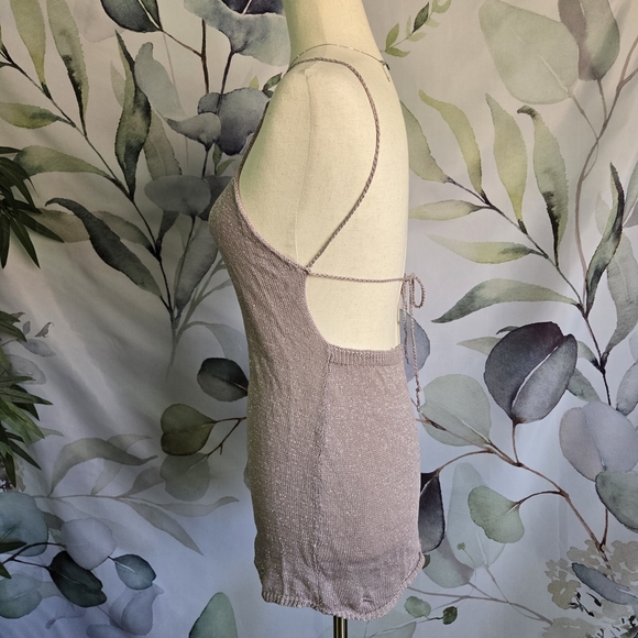 Silver Shimmer Sheer Swim Coverup in Dusty Mauve sz M - Picture 4 of 7